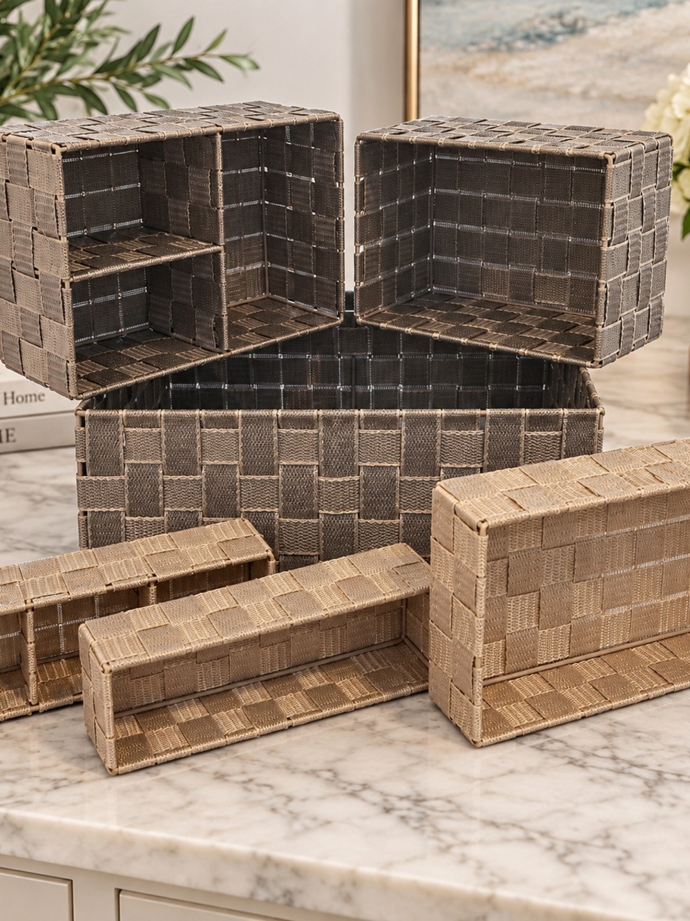 Set of 6 Woven Storage Baskets